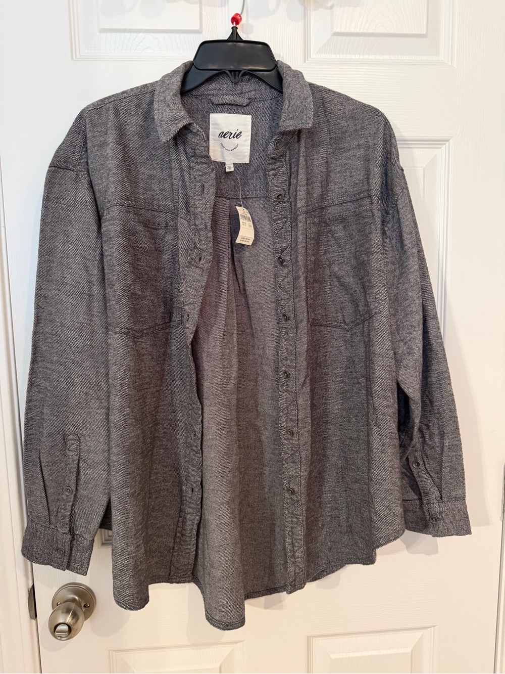 aerie Gray Button-Down Women's Shirt